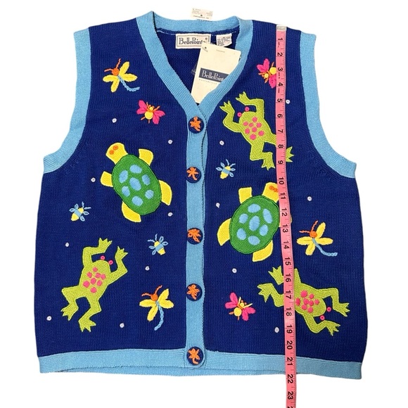 VINTAGE | Deadstock BellePoint Embroidered Frog + Turtle‎ Vest - NWT - Picture 6 of 6